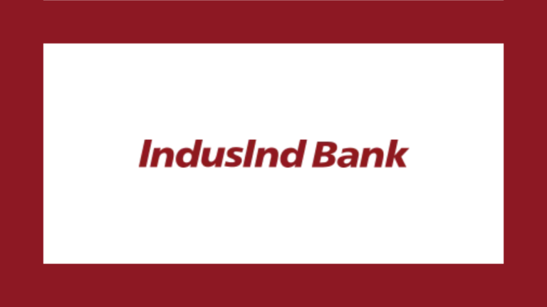 The official logo of IndusInd Bank, featuring the brand name in its signature maroon, italicized serif font against a clean white background.