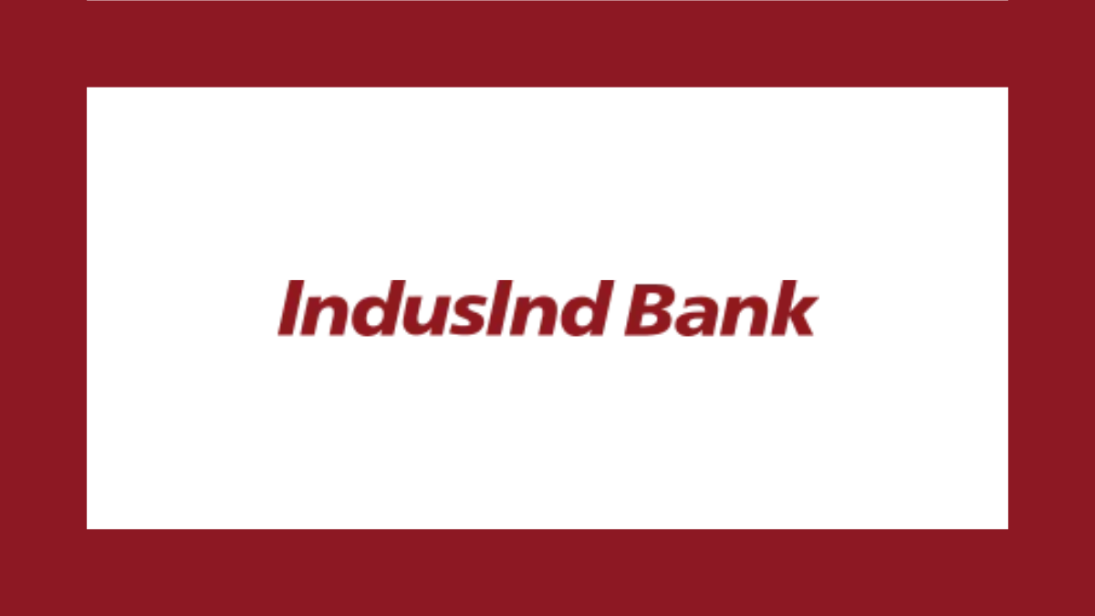 The official logo of IndusInd Bank, featuring the brand name in its signature maroon, italicized serif font against a clean white background.