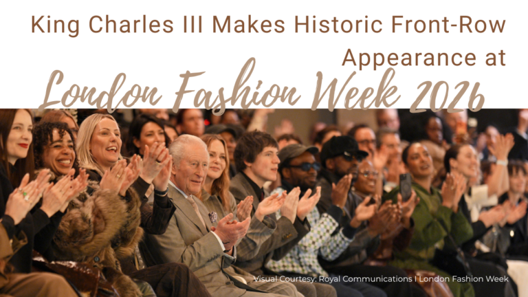 King Charles III Makes Historic Front-Row Appearance at London Fashion Week 2026 2 King Charles III sitting in the front row at London Fashion Week 2026, smiling and applauding alongside Stella McCartney and other fashion industry leaders during the Tolu Coker show.