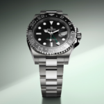 A 2026 Rolex GMT-Master II in Oystersteel with a black dial and ceramic bezel, showcasing the classic professional design.