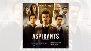 Official poster for Aspirants Season 3 featuring the lead cast Naveen Kasturia, Sunny Hinduja, Shivankit Singh Parihar, an...