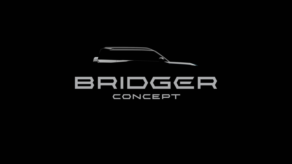 Renault Bridger Unveil 2026: The "Mini-Duster" Ready to Disrupt India’s SUV Market 2 Silhouette profile of the Renault Bridger Concept SUV against a black background showing its boxy roofline and tailgate-mounted spare wheel.