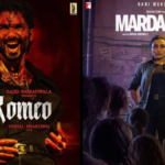 A side-by-side promotional poster comparison of Shahid Kapoor in the gritty noir O'Romeo and Rani Mukerji in the crime thriller Mardaani 3, both premiering on Indian OTT platforms in March 2026.