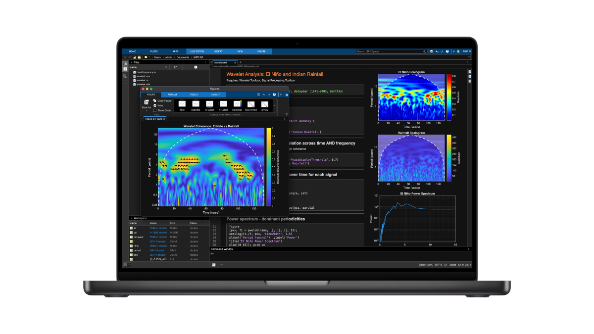 Apple M5 Pro & M5 Max: The 'Fusion Architecture' Revolutionizing Pro Workflows 2 A 16-inch MacBook Pro running MATLAB for complex data modeling and LM Studio for local AI processing, highlighting the 18-core CPU performance.