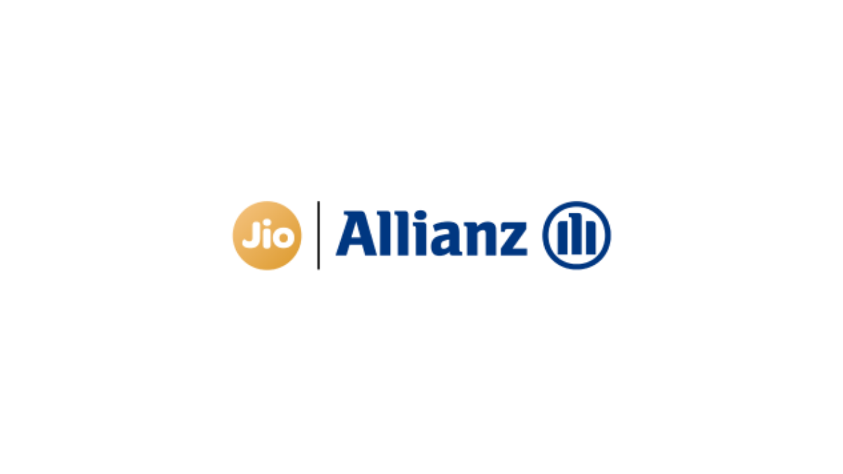 The combined logo of the Allianz Jio Reinsurance joint venture featuring the orange Jio brand mark and the blue Allianz corporate logo.