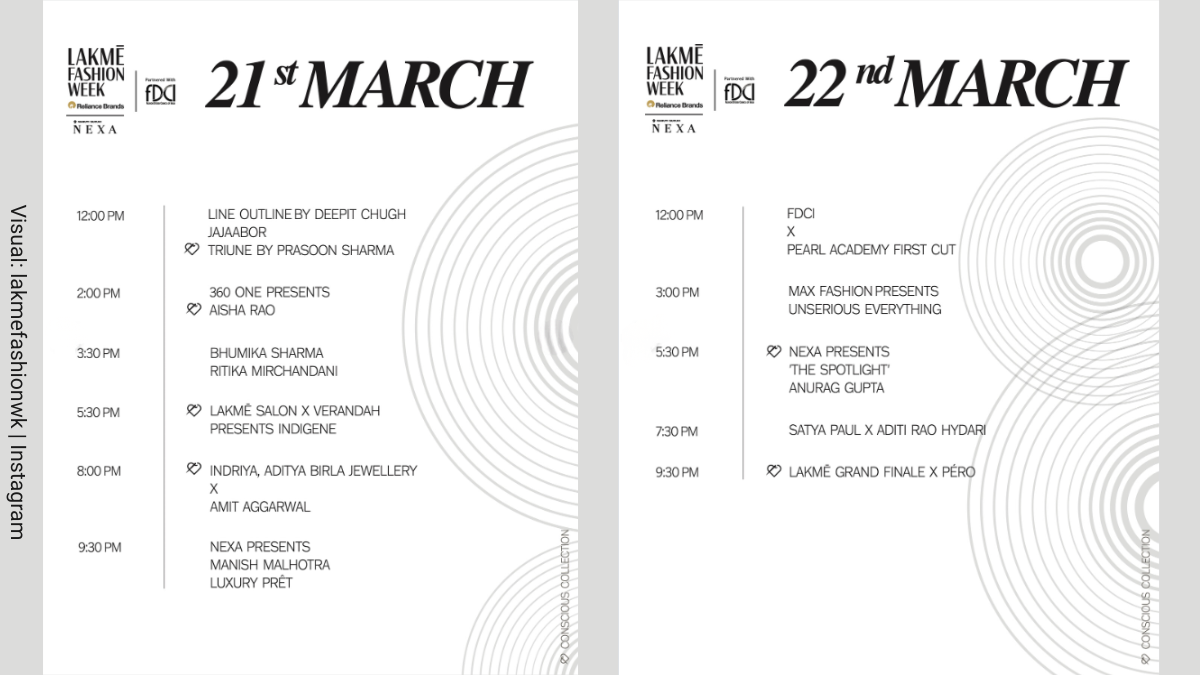 Mumbai Style Resurgence: Lakmē Fashion Week x FDCI 2026 Schedule Revealed 3 Official schedule showing Manish Malhotra's Luxury Prêt on NEXA and the Lakmé Grand Finale featuring péro.