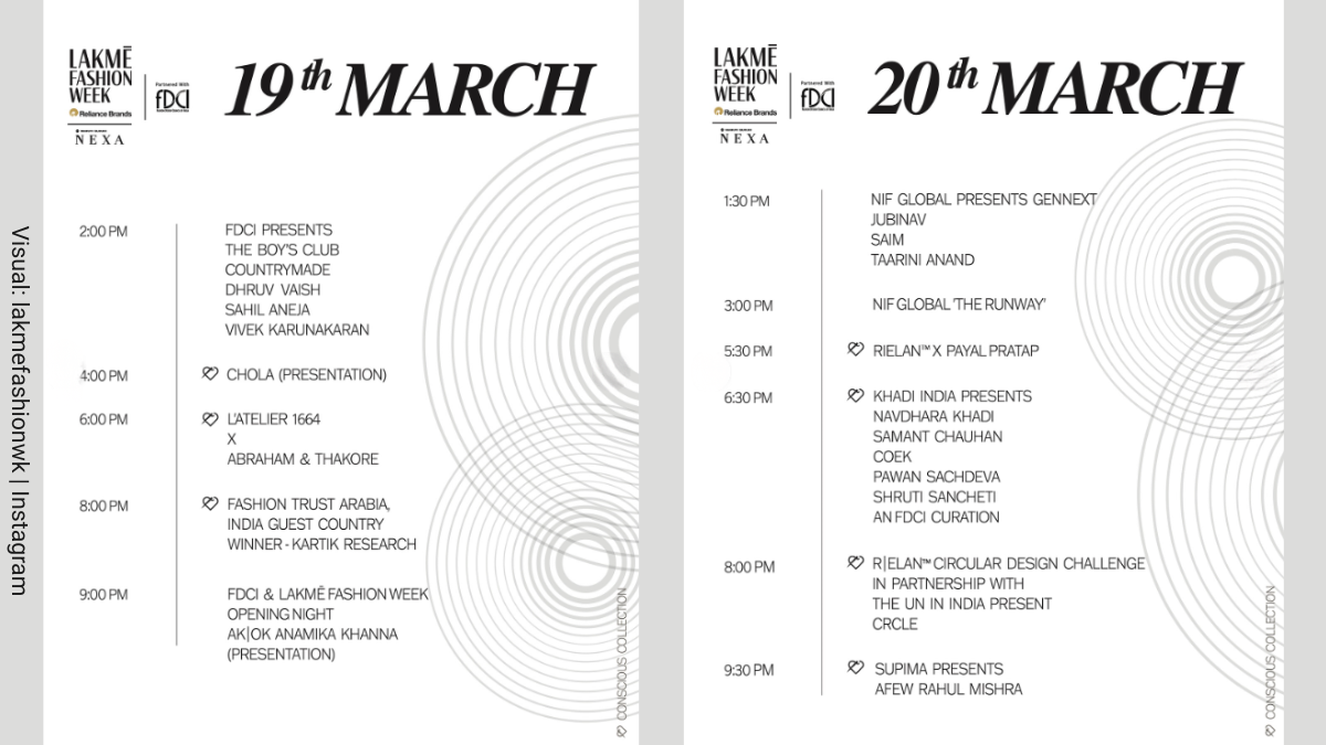 Mumbai Style Resurgence: Lakmē Fashion Week x FDCI 2026 Schedule Revealed 2 Official schedule for Lakmé Fashion Week featuring Anamika Khanna's AK|OK, Kartik Research, and Supima x AFEW Rahul Mishra.