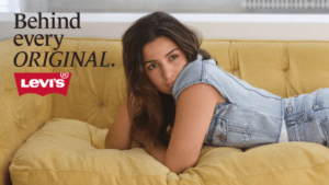 Alia Bhatt for Levi's Behind Every Original global campaign 2026 wearing denim vest and light wash jeans.