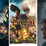 Collage of three movie posters for Indian cinema releases: Ryan Gosling in the sci-fi epic Project Hail Mary, Andrew Garfield in the fantasy adventure The Magic Faraway Tree, and Palak Tiwari in the horror-thriller Rosie: The Saffron Chapter.