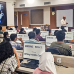 Students at BMS College of Engineering (BMSCE) attending an Artificial Intelligence course session as part of the Samsung Innovation Campus program, featuring specialized computer labs and mentorship from SRI-B experts.