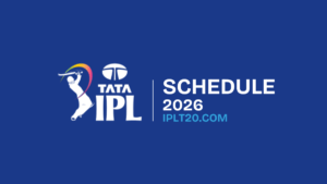 TATA IPL 2026 official schedule logo with the tournament website URL iplt20.com against a blue background.