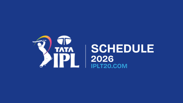 TATA IPL 2026 official schedule logo with the tournament website URL iplt20.com against a blue background.