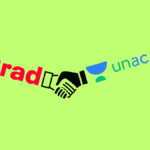 upGrad and unacademy logos side-by-side with a handshake icon in the center, set against a lime-green background, symbolizing the definitive merger agreement finalized in March 2026.