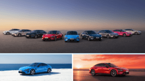 A comprehensive lineup of the new-generation Xiaomi SU7 electric sedan in nine colors including Coastal Blue, Blazing Red,...