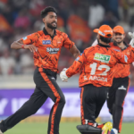 Sunrisers Hyderabad bowler Sakib Hussain celebrating a wicket with wicketkeeper Salil Arora during the TATA IPL 2026 match...
