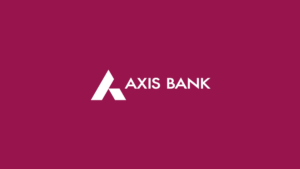 White Axis Bank logo and text on a burgundy background representing new hospitality banking solutions in India.