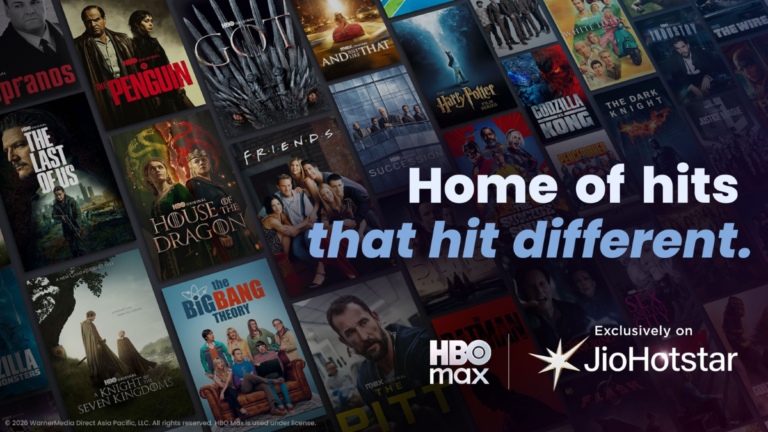 Collage of posters including Friends and House of the Dragon with HBO Max and JioHotstar logos for the India launch.
