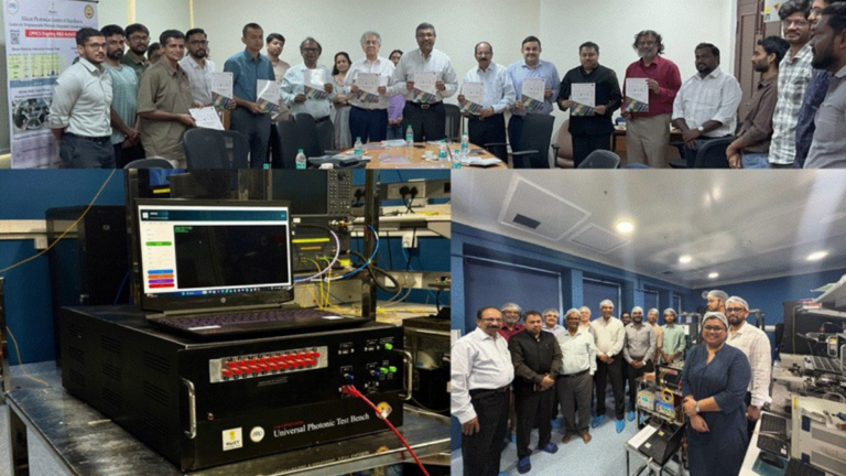Universal photonic test bench and officials at IIT Madras lab for indigenous chip testing and design in India