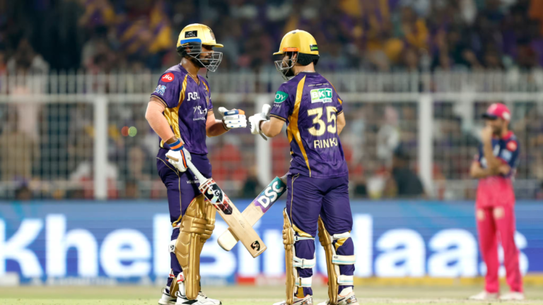 Rinku Singh and Anukul Roy celebrate KKR's dramatic IPL 2026 win over Rajasthan Royals at Eden Gardens.
