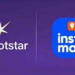 JioHotstar and Swiggy Instamart logos side-by-side on a purple background for new Indian commerce advertising partnership.