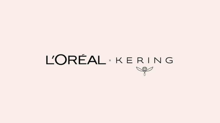 Official logo graphic of the L’Oréal and Kering strategic alliance, marking the 2026 acquisition of Kering Beauté and the House of Creed.