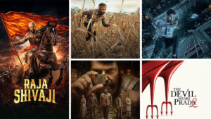 Collage of posters for Raja Shivaji, G2, and Patriot representing this week's diverse Indian cinema launches.