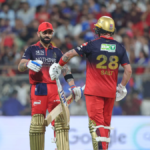 Royal Challengers Bengaluru openers Virat Kohli and Phil Salt acknowledging each other during their 120-run opening partne...