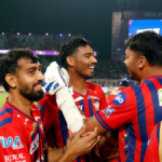 Lucknow Super Giants players, including Mukul Choudhary, celebrate their dramatic 3-wicket victory against Kolkata Knight Riders at Eden Gardens during TATA IPL 2026 Match 15.
