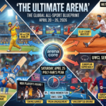 Comprehensive 2026 sports blueprint calendar featuring IPL, Tennis, UWCL, T20I, NBA, and MotoGP for late April.