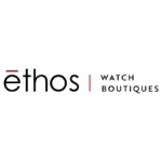 The black and red ethos watch boutiques logo on a white background for the Indian luxury retail network expansion.