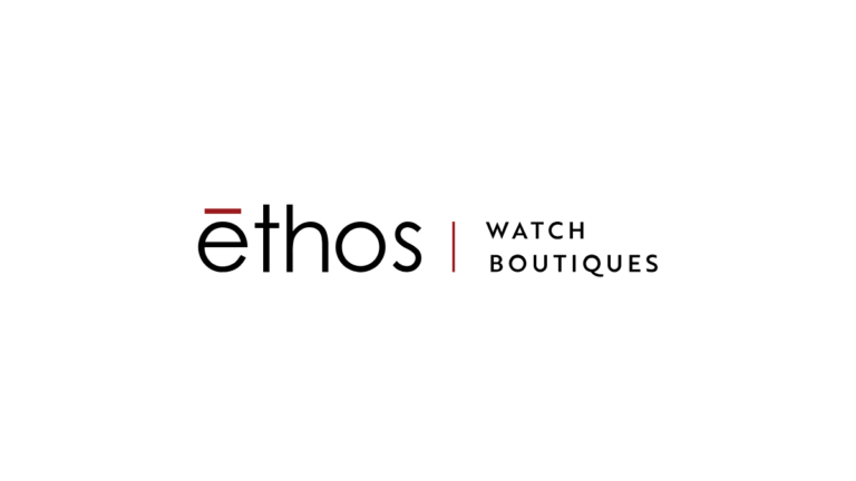 This milestone makes buying luxury watches easier in India 3 The black and red ethos watch boutiques logo on a white background for the Indian luxury retail network expansion.