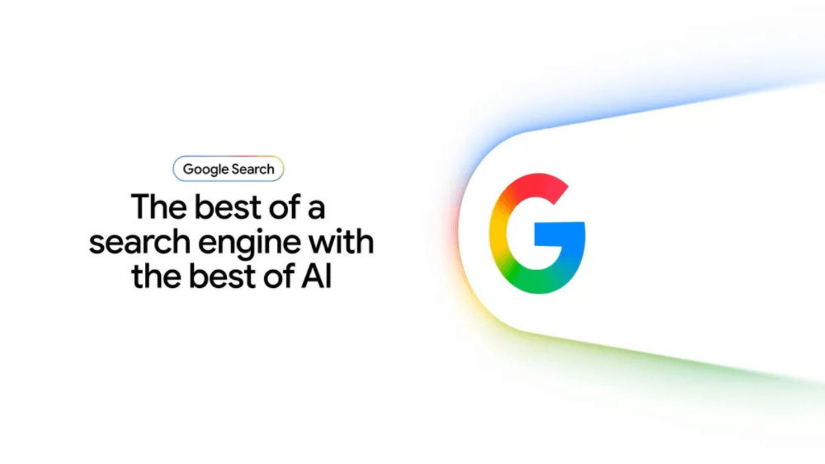 Is Google about to replace your property hunting apps? 1 Google logo integrated with an abstract multi-coloured light path illustrating the new AI search engine interface.