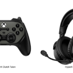 Black Clutch Talon controller and Cloud Stinger 3 headset with boom mic on white background hardware.