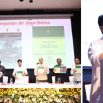Group holding handbooks and Minister Scindia speaking, showing the launch of India's new disaster guidelines.