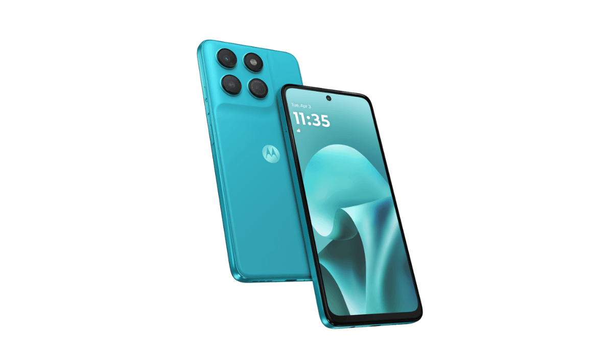 The budget Android that solves the three-day battery issue 1 Teal Motorola Moto g37 displaying its front screen and rear quad-camera setup against a white background for India.