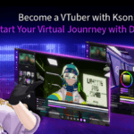 Promotional banner featuring VTuber kson alongside screenshots of the updated MSI DigiME virtual streaming software UI.