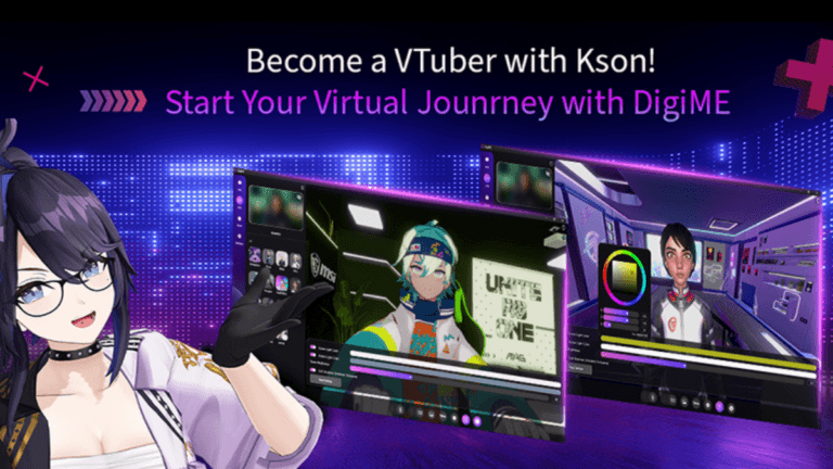 Why virtual streaming just became simpler for aspiring creators 1 Promotional banner featuring VTuber kson alongside screenshots of the updated MSI DigiME virtual streaming software UI.