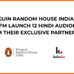 Penguin Random House India and Kuku FM logos on a white background with text detailing a 12-book Hindi audiobook launch.