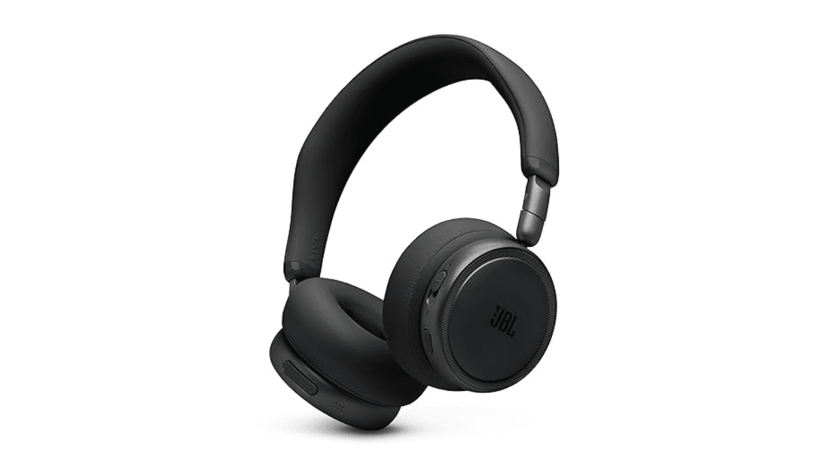 These ANC headphones make flagship models seem overpriced 1 Compact black on-ear headphones with flat ear cushions and physical buttons on a white background, showing the Live design.