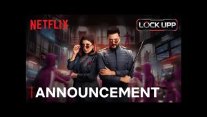 Farah Khan and Riteish Deshmukh pose in front of jail cells for the Lock Upp reality series launch on Netflix India.