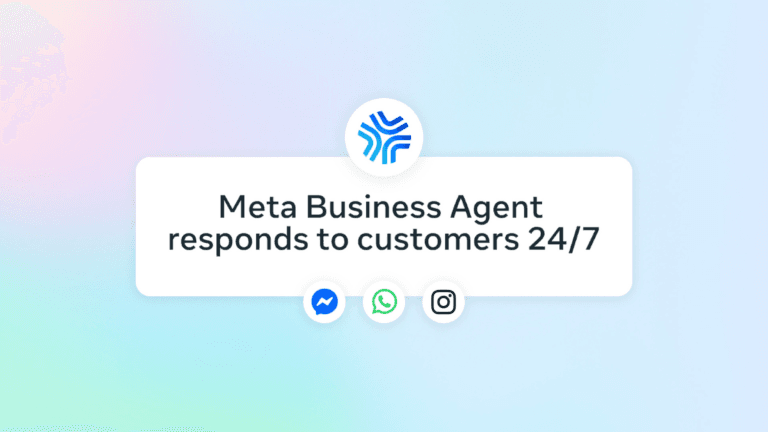 Can Meta's new AI agent actually replace a sales team? 3 White banner stating Meta Business Agent responds 24/7 above Messenger, WhatsApp, and Instagram icons for local businesses.