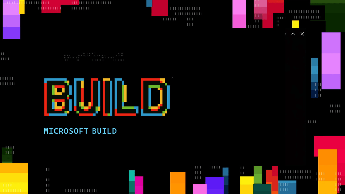 Microsoft brings a 35-billion parameter reasoning model to local desks 1 The word BUILD in pixel art font on a black background with colorful geometric borders, representing Microsoft AI tools.
