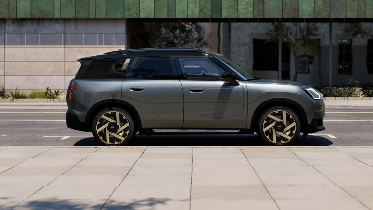 Can a 66% buyback guarantee fix luxury car depreciation? 2 Side profile of a grey MINI Countryman SUV with 19-inch alloy wheels parked on an urban street.