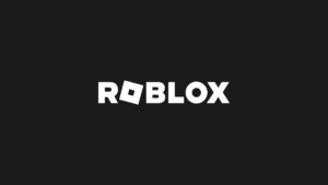 White Roblox logo centered on a solid black background, representing the platform's new safety updates.