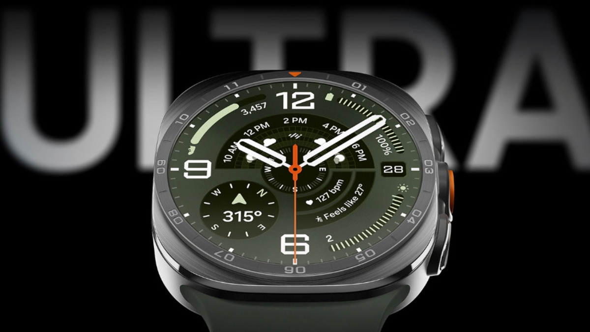 Samsung’s 3nm Watch Ultra2 and Watch9 arrive in India starting at ₹38,999 1 Galaxy Watch Ultra2 titanium casing with green outdoor watch face showing heart rate, compass, and step metrics.