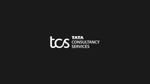 White Tata Consultancy Services logo centred against a plain black background, representing the Bengaluru hub.