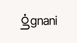 Black lowercase letters spelling gnani against an off-white background for the Gnani Artha software launch.