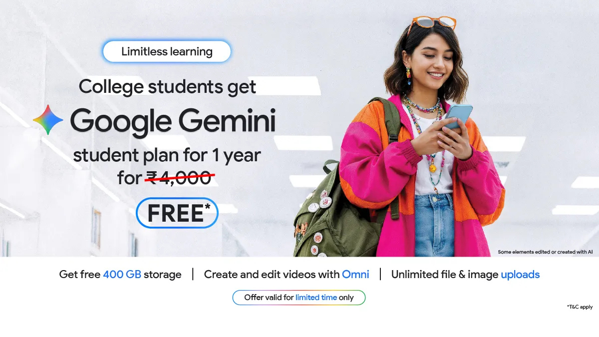 Free AI subscription tier brings Gemini Omni to Indian college students Free AI subscription tier brings Gemini Omni to Indian college students