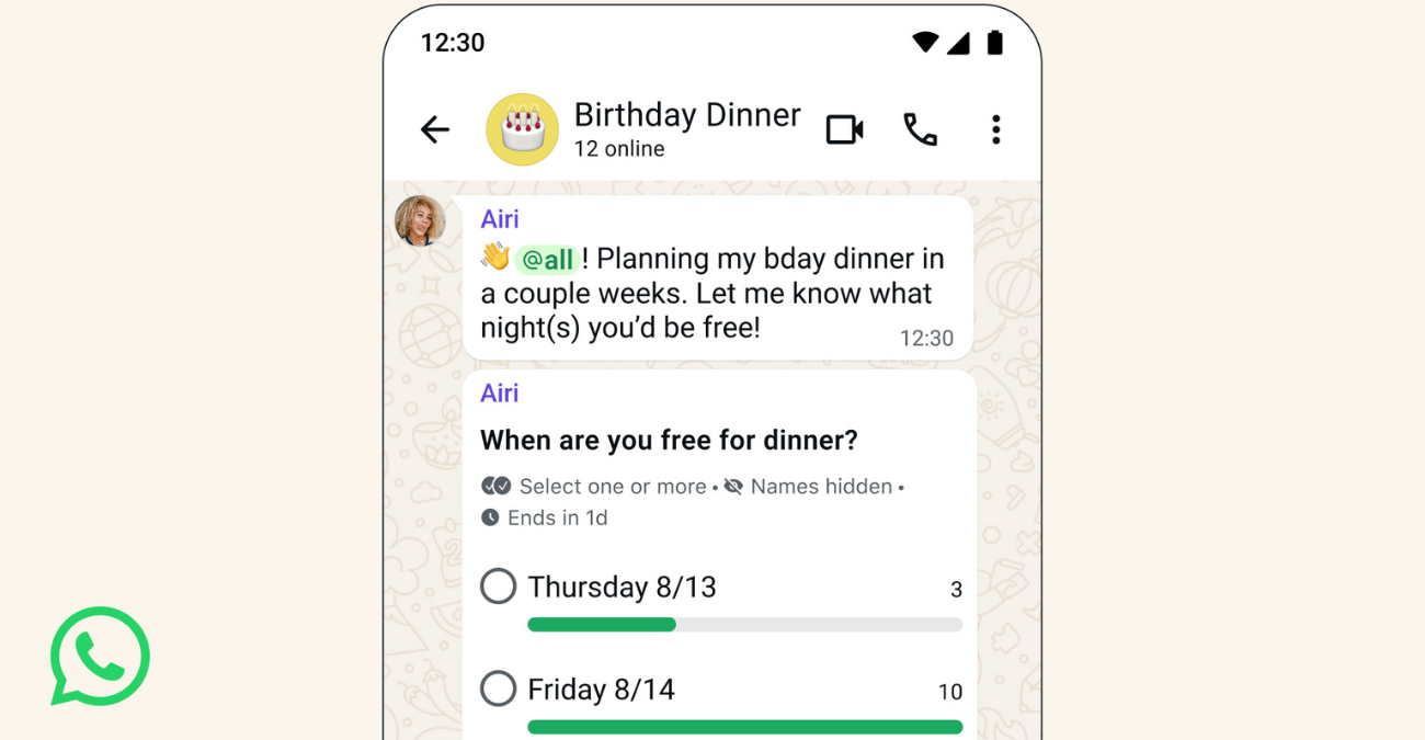 Direct @all mentions and poll timers arrive for group chats Direct @all mentions and poll timers arrive for group chats