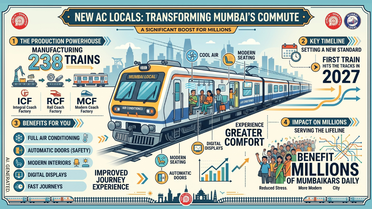 First prototype of the new Mumbai AC local fleet arrives in 2027 First prototype of the new Mumbai AC local fleet arrives in 2027